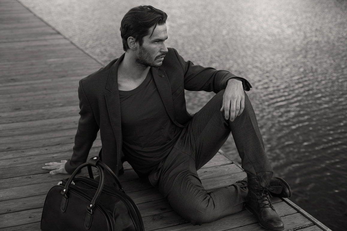 Fashionable man in suit jacket